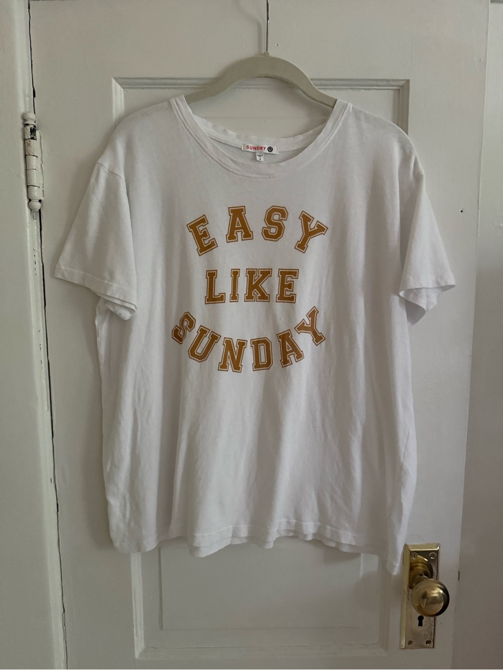 Sundry “Easy Like Sunday" White Graphic Tee